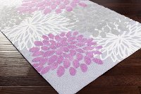 ABI9055-3353 3 x 5 Small Floral Purple and Gray Kids Area Rug - Abigail-2