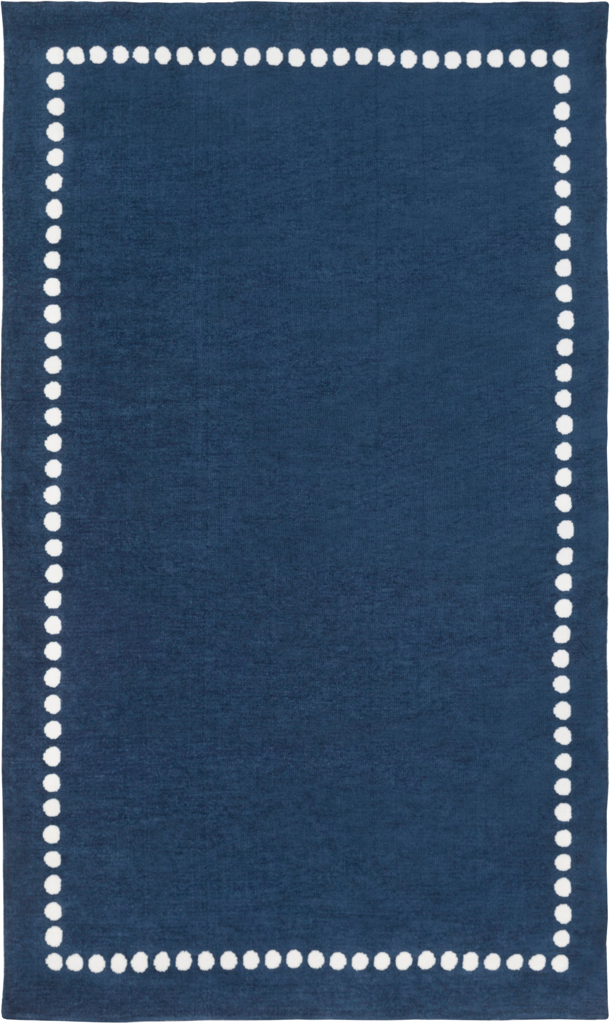 ABI9076-268 Navy Blue and Cream Kids 8 Foot Runner Rug - Abigail-1