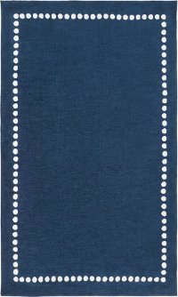 ABI9076-268 Navy Blue and Cream Kids 8 Foot Runner Rug - Abigail