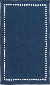 ABI9076-58 5 x 8 Medium Navy Blue and Cream Kids Area Rug - Abigail