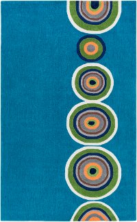 SDD4004-23 2 x 3 X-Small Blue Circles Kids Area Rug - Skidaddle