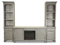 68 Inch Classic Modern Gray Fireplace TV Stand - Jordan