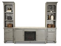 68 Inch Classic Modern Gray Fireplace TV Stand - Jordan-2