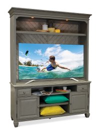 Classic Gray 2 Piece Modern Entertainment Center - Jordan
