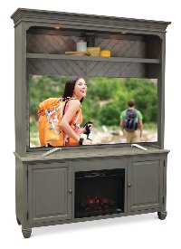 Classic Gray 2 Piece Fireplace Entertainment Center - Jordan
