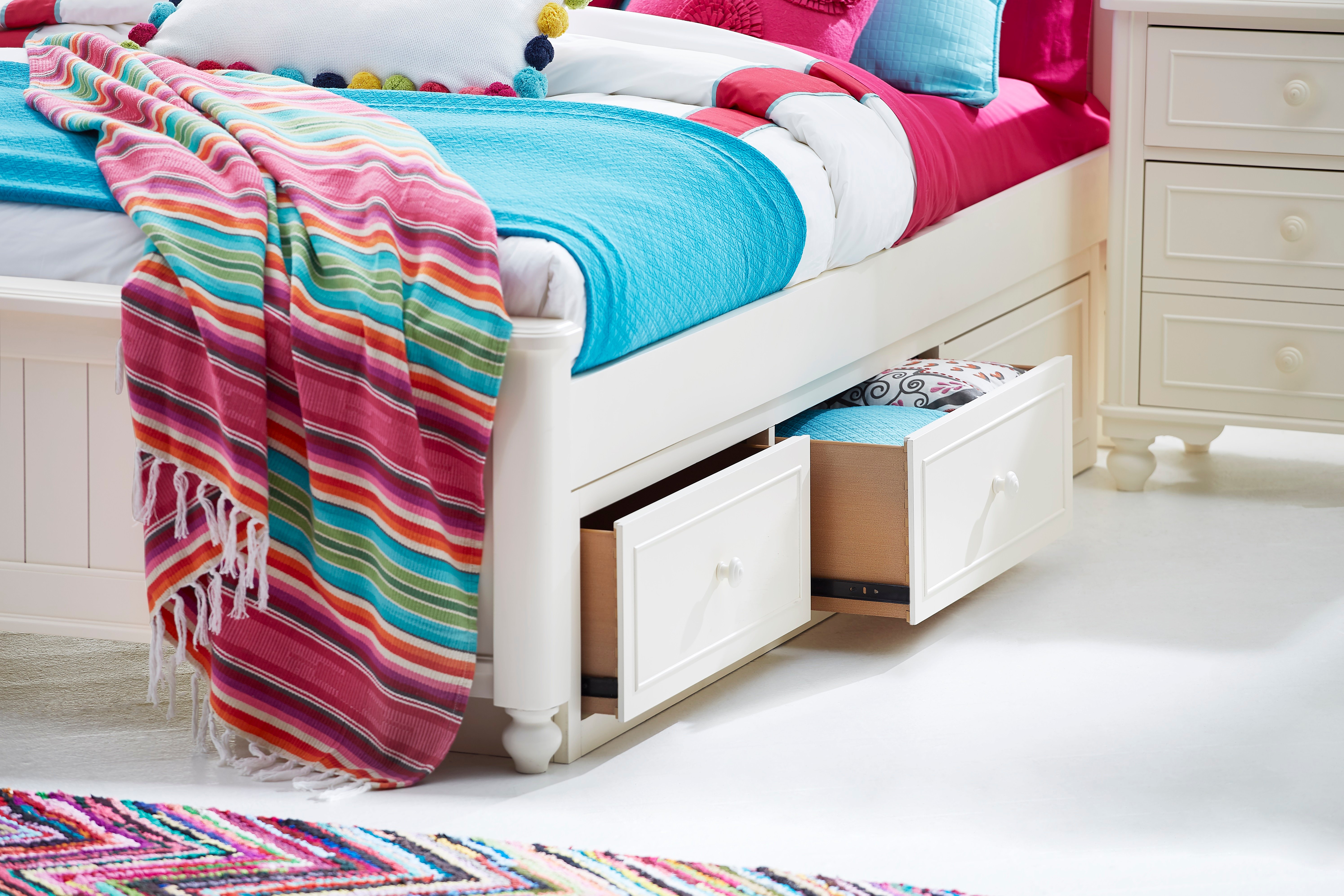 Classic Ivory White Full Storage Bed - Summerset-2