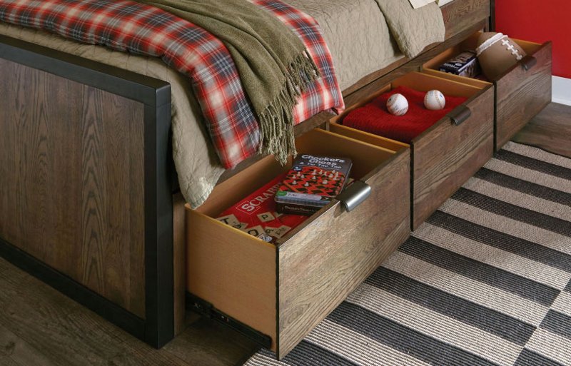 Rustic Brown Under Bed Storage Drawers, Bed With Under Storage