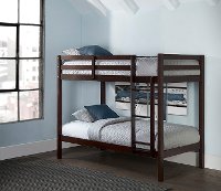 2176-021 Classic Contemporary Brown Twin-over-Twin Bunk Bed - Caspian