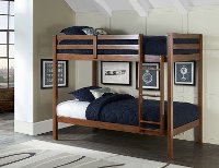 2178-021 Classic Contemporary Walnut Twin-over-Twin Bunk Bed - Caspian