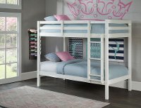 2179-021 Classic Contemporary White Twin-over-Twin Bunk Bed - Caspian