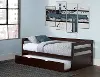 Contemporary Chocolate Brown Daybed with Trundle - Caspian
