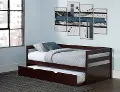 Contemporary Chocolate Brown Daybed with Trundle - Caspian