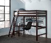 2176-320 Classic Contemporary Chocolate Twin Loft Bed - Caspian
