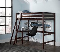 2176-320 Classic Contemporary Chocolate Twin Loft Bed - Caspian