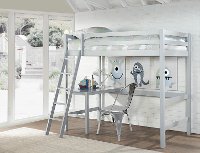2177-320 Classic Contemporary Gray Twin Loft Bed - Caspian