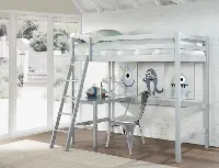 Classic Contemporary Gray Twin Loft Bed - Caspian