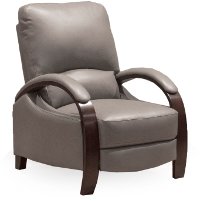 Gray Push Back High Leg Recliner - Larue-2