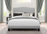 2011-660 Classic Traditional Gray King Upholstered Bed - Kiley