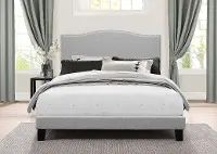 Kiley Glacier Gray King Upholstered Bed