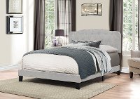 Traditional Glacier Gray King Upholstered Bed - Nicole