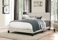 Traditional Fog Gray Queen Upholstered Bed - Nicole
