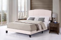 2077-330 Contemporary Ecru Linen Twin Upholstered Bed - Southport