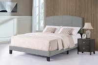 2077-331 Contemporary Smoke Gray Twin Upholstered Bed - Southport
