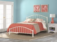 2084-330 Classic Contemporary White Twin Metal Bed - Cottage