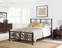 2089-330 Modern Dark Pewter Twin Metal Bed - Manhattan