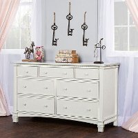 827-BW Brush White Double Dresser - Cheyenne