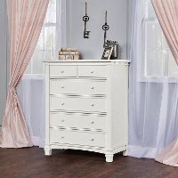 828-BW Brush White 6-Drawer Chest - Cheyenne