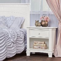 830-BW Brush White 1-Drawer Nightstand - Santa Fe
