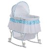 Blue and White Portable 2-in-1 Bassinet and Cradle - Lacy -2