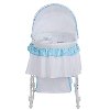 Blue and White Portable 2-in-1 Bassinet and Cradle - Lacy -3