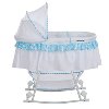 Blue and White Portable 2-in-1 Bassinet and Cradle - Lacy -4