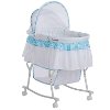 Blue and White Portable 2-in-1 Bassinet and Cradle - Lacy -5