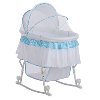 Blue and White Portable 2-in-1 Bassinet and Cradle - Lacy -8