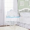 Blue and White Portable 2-in-1 Bassinet and Cradle - Lacy