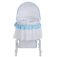 Blue and White Portable 2-in-1 Bassinet and Cradle - Lacy -3