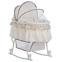 Cream Portable 2-in-1 Bassinet and Cradle - Lacy-2