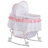 Pink and White Portable 2-in-1 Bassinet and Cradle - Lacy -2