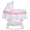 Pink and White Portable 2-in-1 Bassinet and Cradle - Lacy -4
