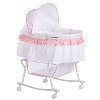 Pink and White Portable 2-in-1 Bassinet and Cradle - Lacy -5