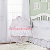 Pink and White Portable 2-in-1 Bassinet and Cradle - Lacy