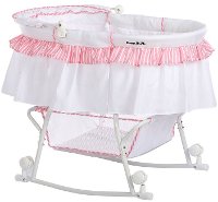 Pink and White Portable 2-in-1 Bassinet and Cradle - Lacy-6