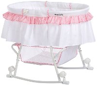Pink and White Portable 2-in-1 Bassinet and Cradle - Lacy-7