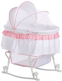 Pink and White Portable 2-in-1 Bassinet and Cradle - Lacy-8
