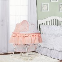 Rose Pink Portable 2-in-1 Bassinet and Cradle - Lacy