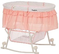 Rose Pink Portable 2-in-1 Bassinet and Cradle - Lacy-4