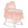 Rose Pink Portable 2-in-1 Bassinet and Cradle - Lacy-5